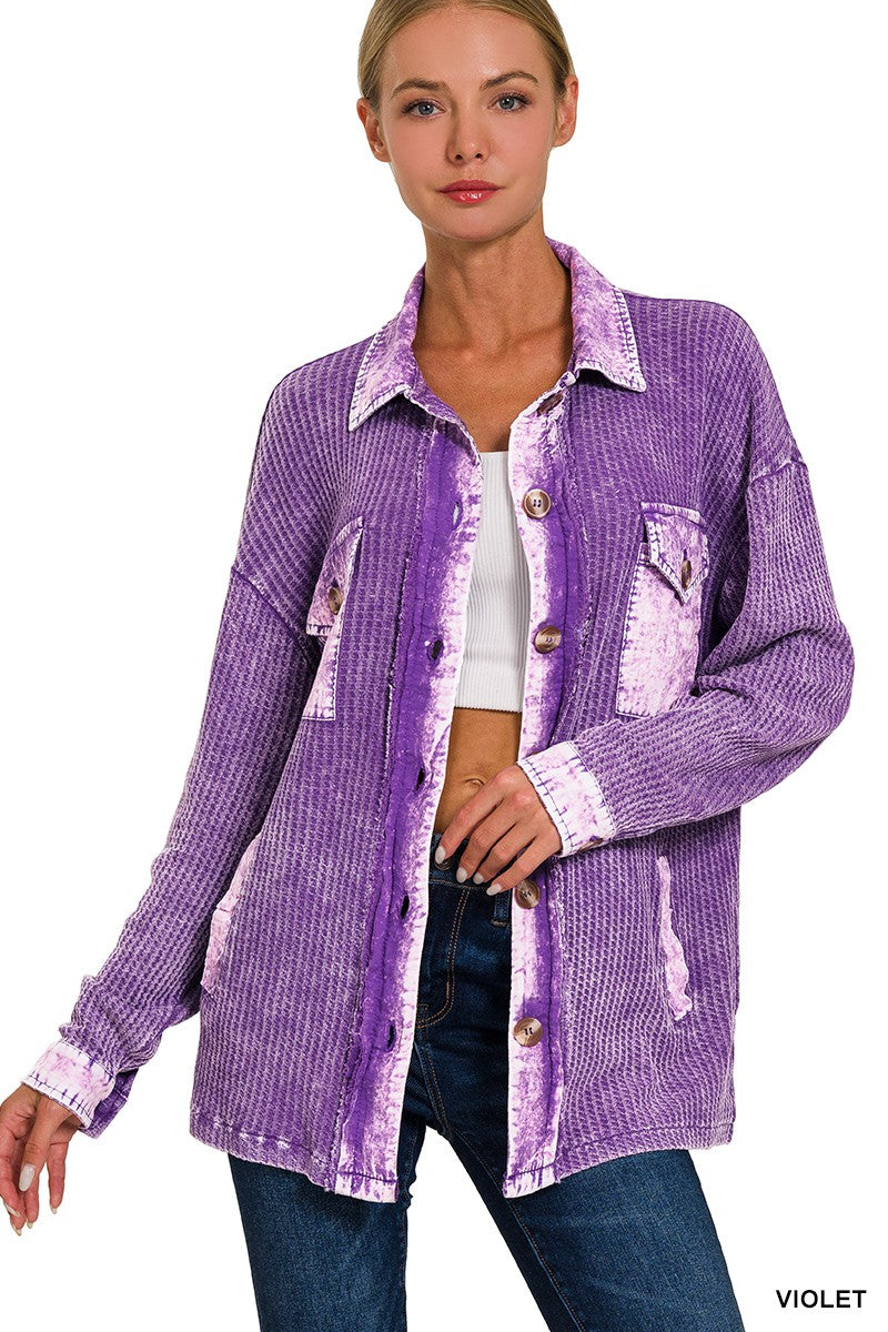WAFFLE ACID WASH SHACKET