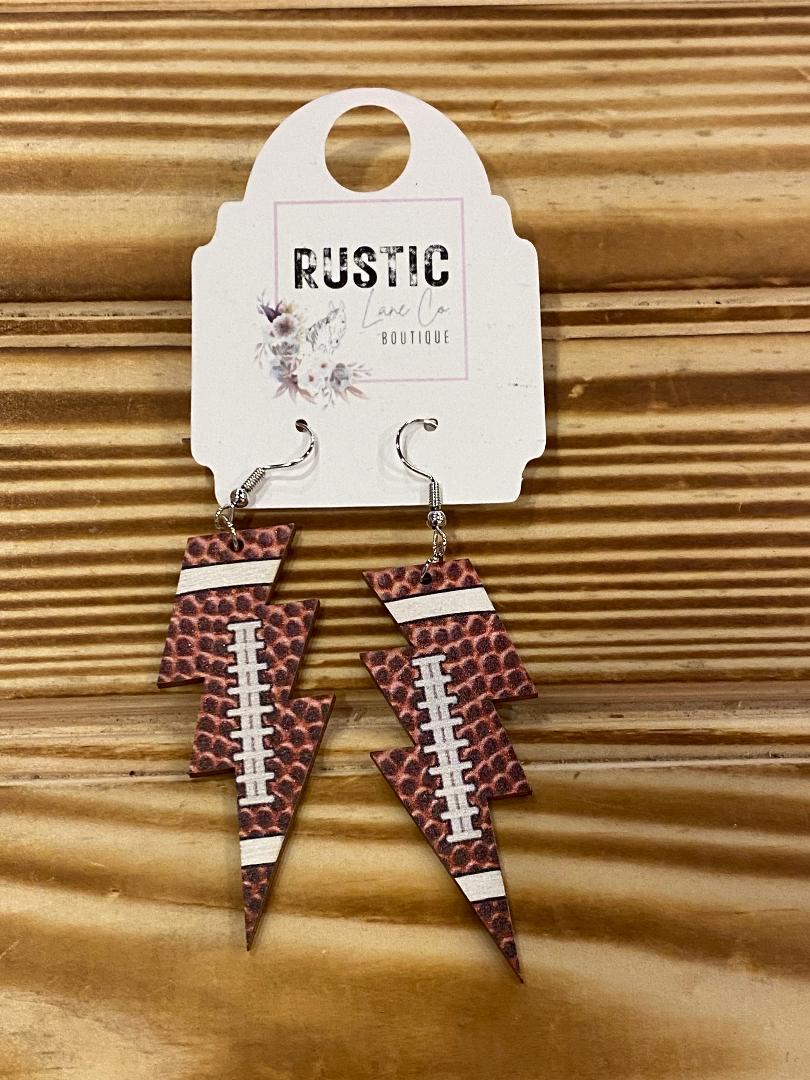 Lightening Bolt Football dangles