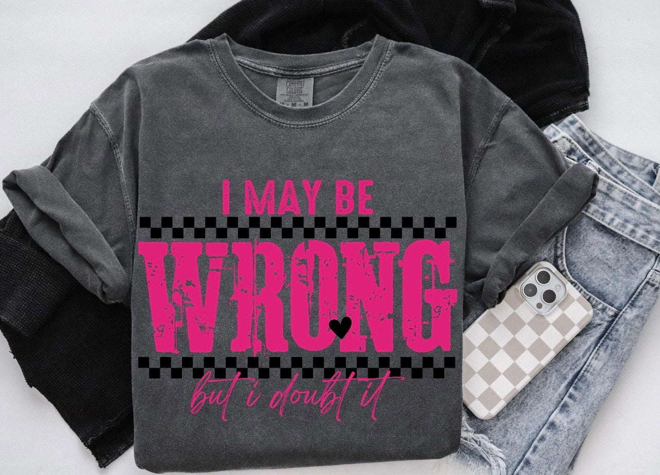 I may be wrong
