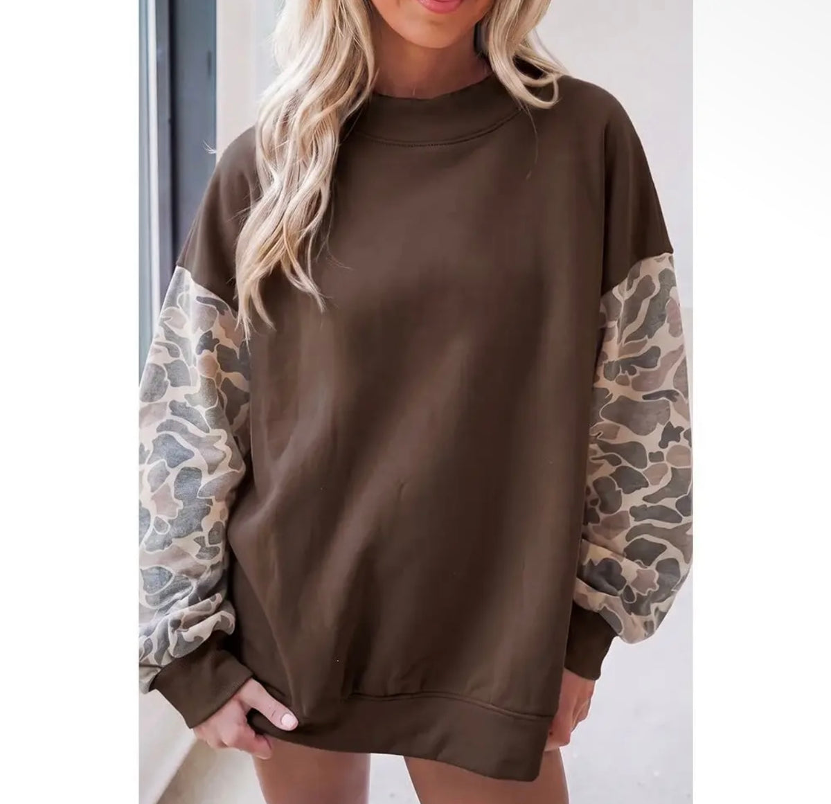 Camo Mock Neck